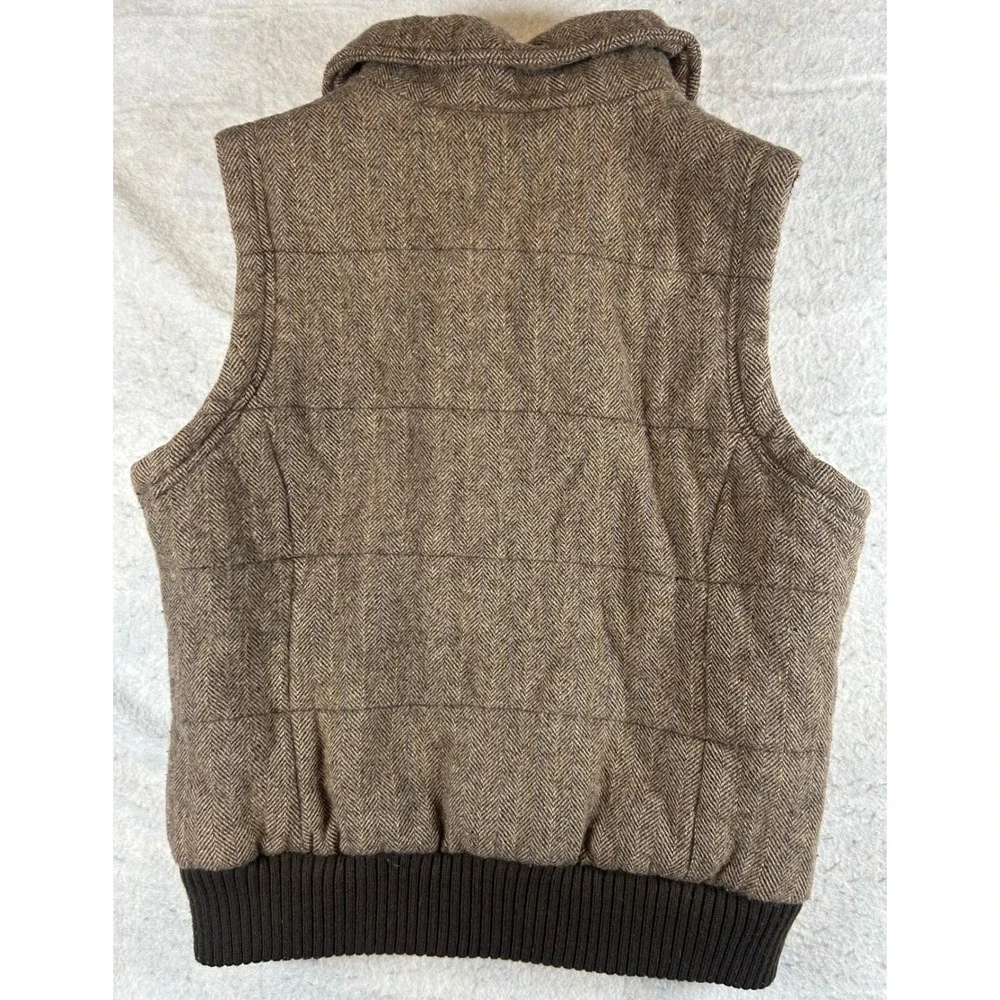 American Eagle Outfitters‎ Mens Brown Herringbone Quilted Vest Size Medium